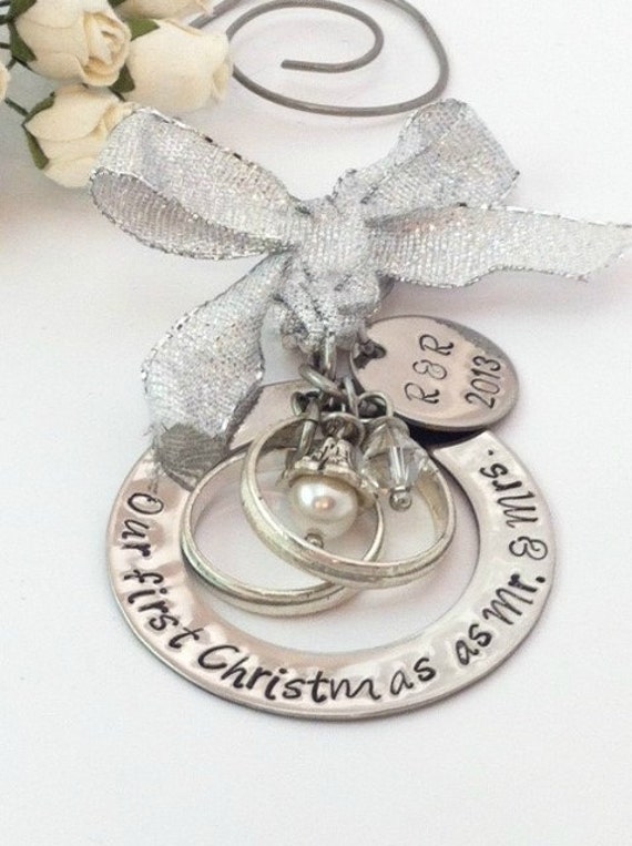 Personalized Wedding Christmas Ornament Our First by 3littlegems