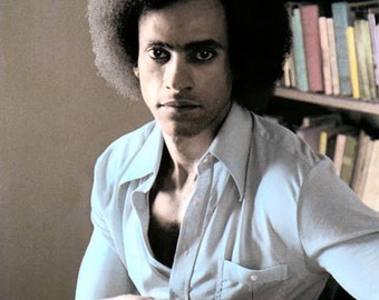 Huey Newton Black Panther Party Civil Rights Leader 8x10" Hand Color Tinted Photograph
