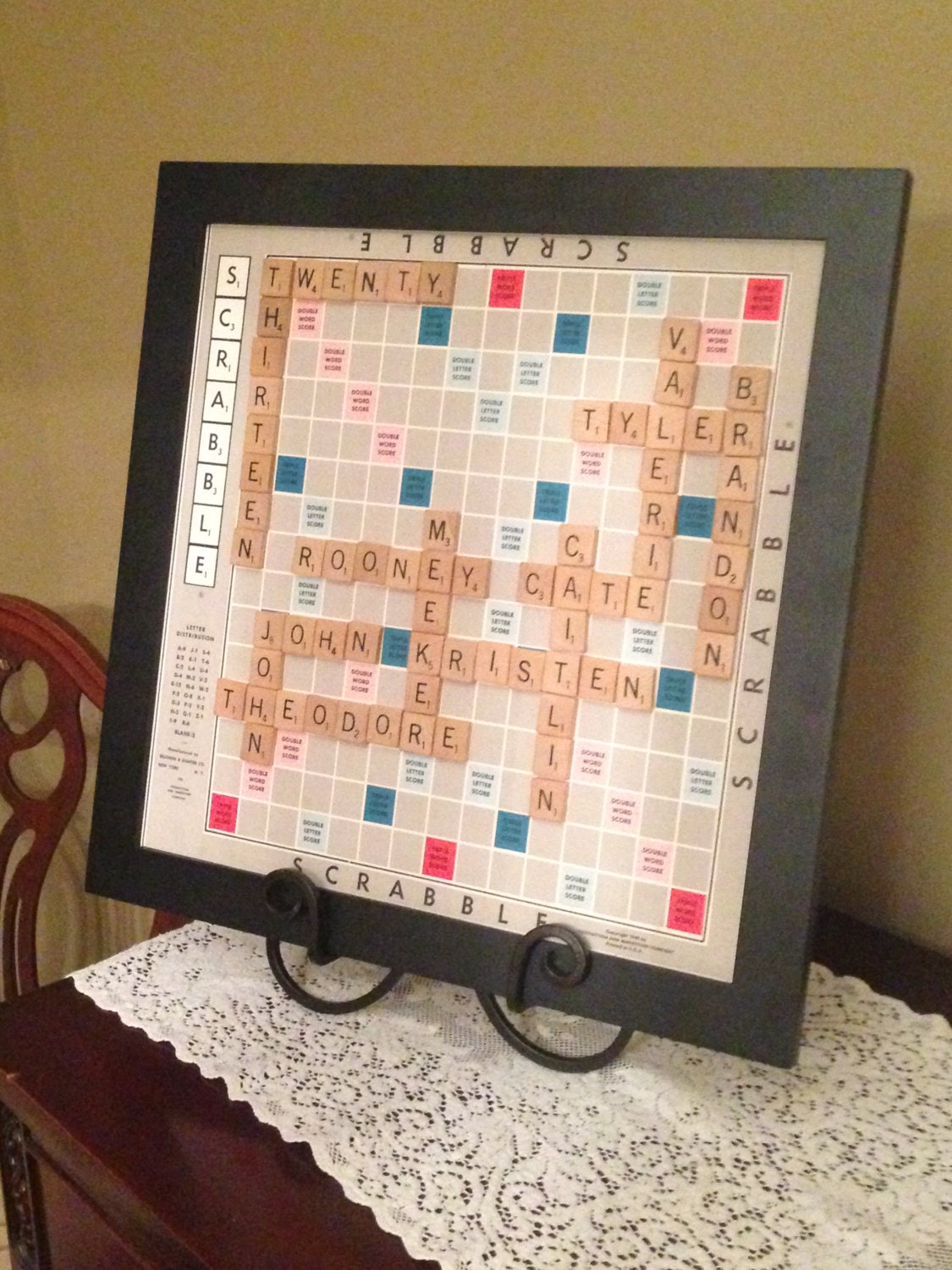 Customized Scrabble Board made to order perfect unique