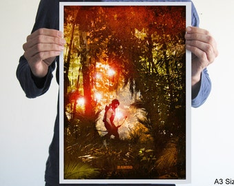 Rambo,alternative poster,movie poster,art,artwork,sylvester stallone,first blood,print,digital print
