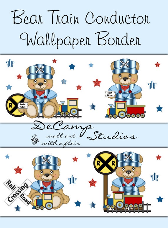 Nursery wallpaper border, Nursery wallpaper boy, Bear nursery