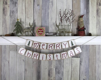 Christmas Decoration - Christmas Photo Prop - Christmas Banner - Merry Christmas - Christmas Garland - Christmas Bunting