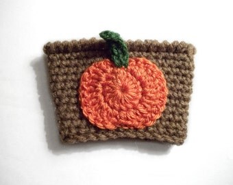 Pumpkin Coffee Cozy, Fall Coffee Sleeve
