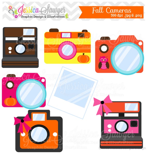 INSTANT DOWNLOAD, cute fall camera clip art, camera clipart, photography logo, for commercial use, etsy banners, marketing Il_570xn