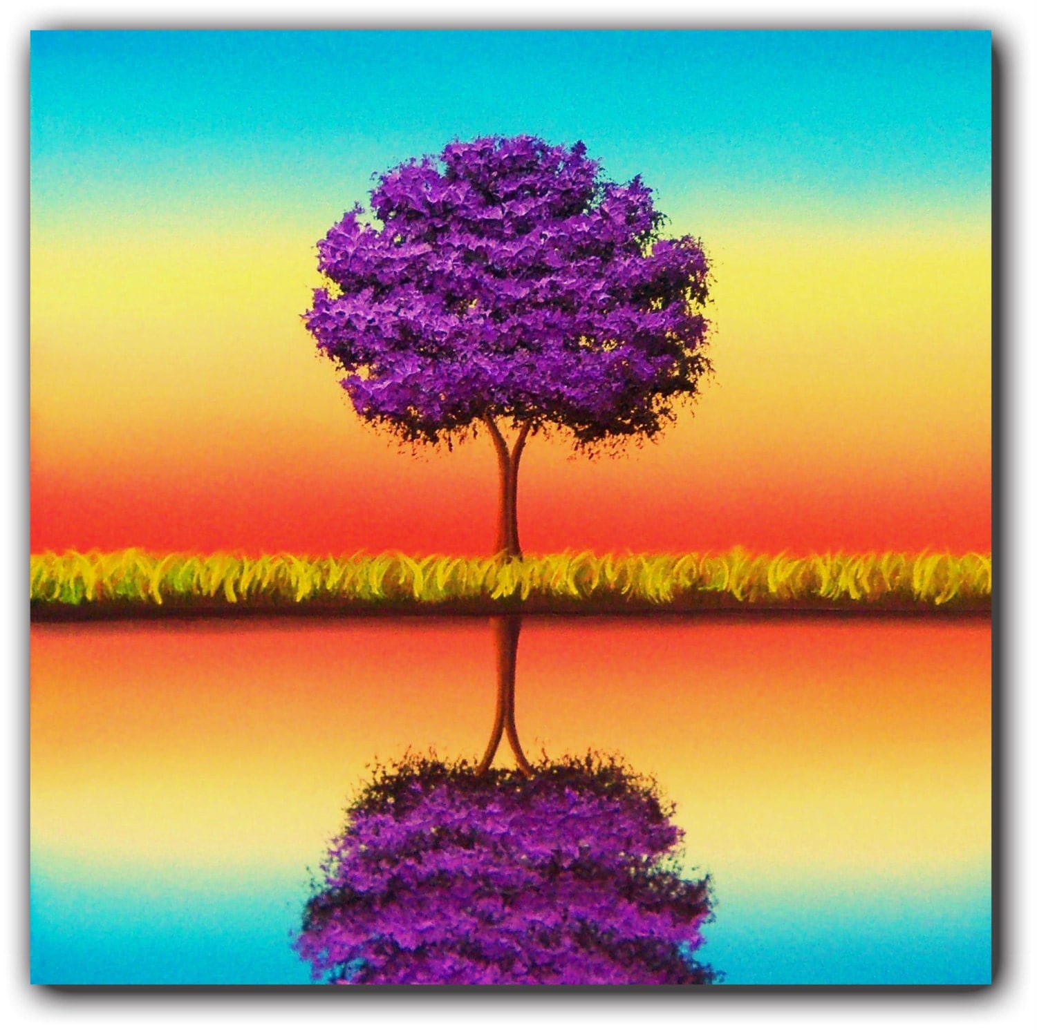 purple tree wall art