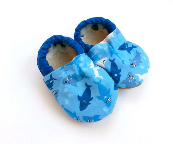 shark shoes baby shoes blue sharks toddler shoes by ScooterBooties