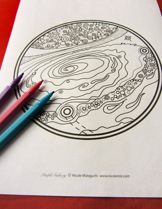 Galaxy Mandala Coloring Page single page to print and color
