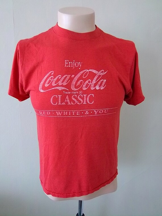 80s Vintage Coca-Cola Classic Coke T-Shirt by StranStarsBest