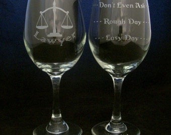 Lawyer Good Day Bad Day Wine Glass valentines day gift, Birthday gifts, Lawyer gifts