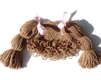 Baby Girl Hat Baby Girl Halloween Costume CROCHET PATTERN Newborn Photo Prop Baby Girl Gift Crochet Wig Doll Hair Hat Crochet Pattern