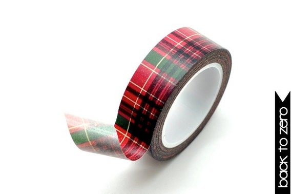 Washi Tape Paper Masking Tape Red Green Black By Backtozero