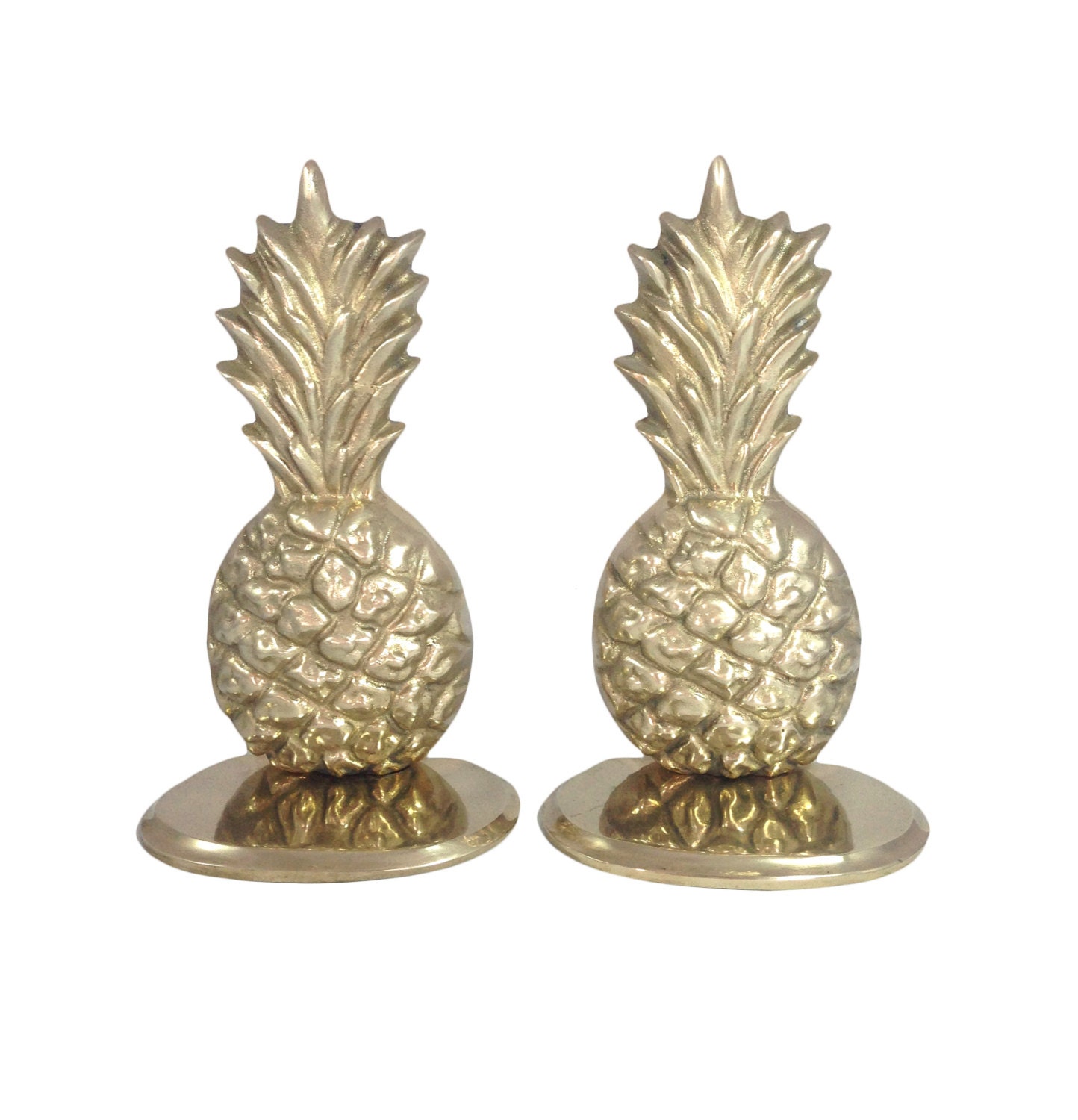 Vintage Brass Pineapple Bookends Gold Pineapple by HarpersFlea