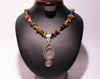 colorful necklace-wire wrapped jewelry handmade jewelry-colorful mother ...