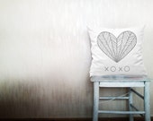 Heart pillows decorative throw pillows typography pillows love throw Christmas pillows heart cushion covers xoxo wedding 20x20 inches pillow