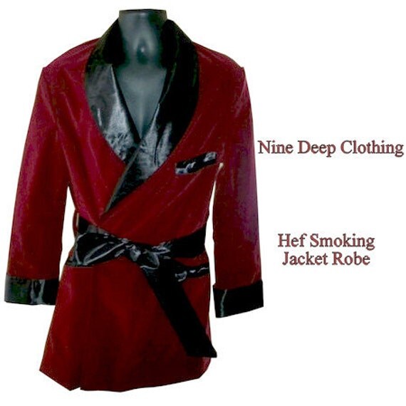 Mens Medium 36 Men's Red Smoking Jacket Robe Halloween Costume