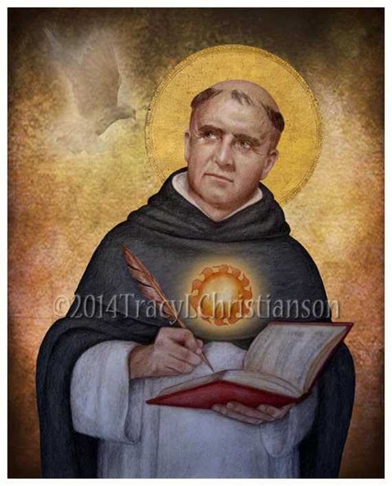 St Thomas Aquinas Art Print Catholic Patron Saint of