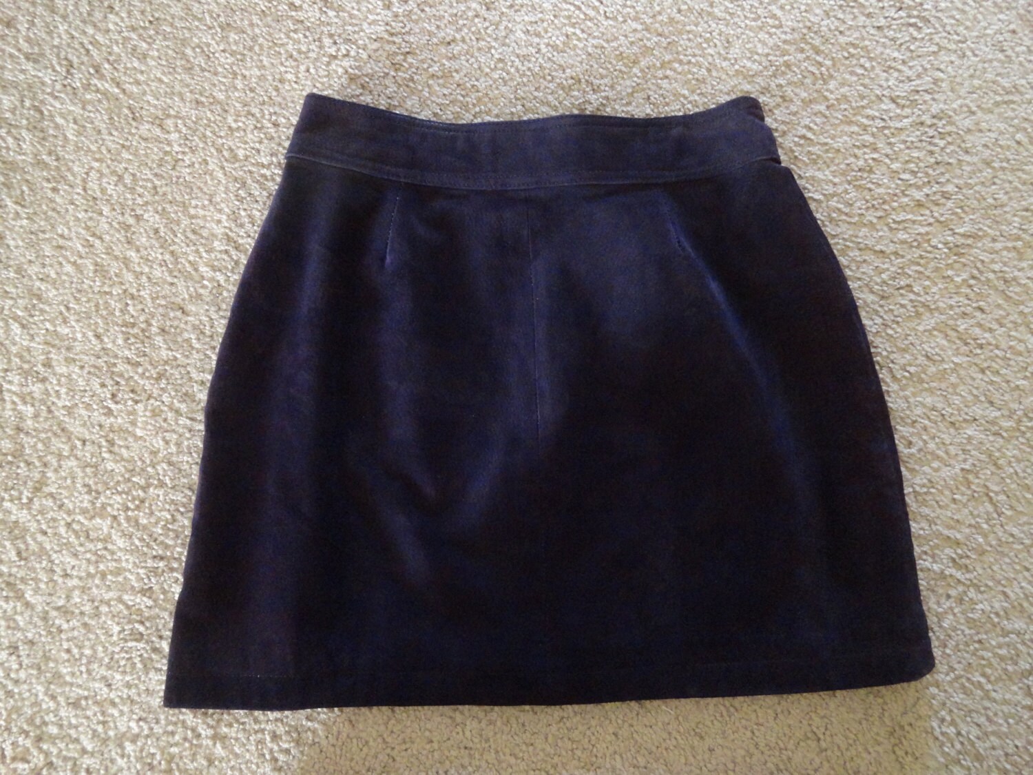 Dark Purple Leather skirt size 4 Lined by PhoenixVintageDesign