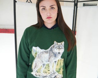 Wildlife Lone Wolf jumper, Wolf sweatshirt, Wolf sweater, Wolves Jumper, Wolves Sweatshirt, Wolves Sweater, Urban Outfitters, New