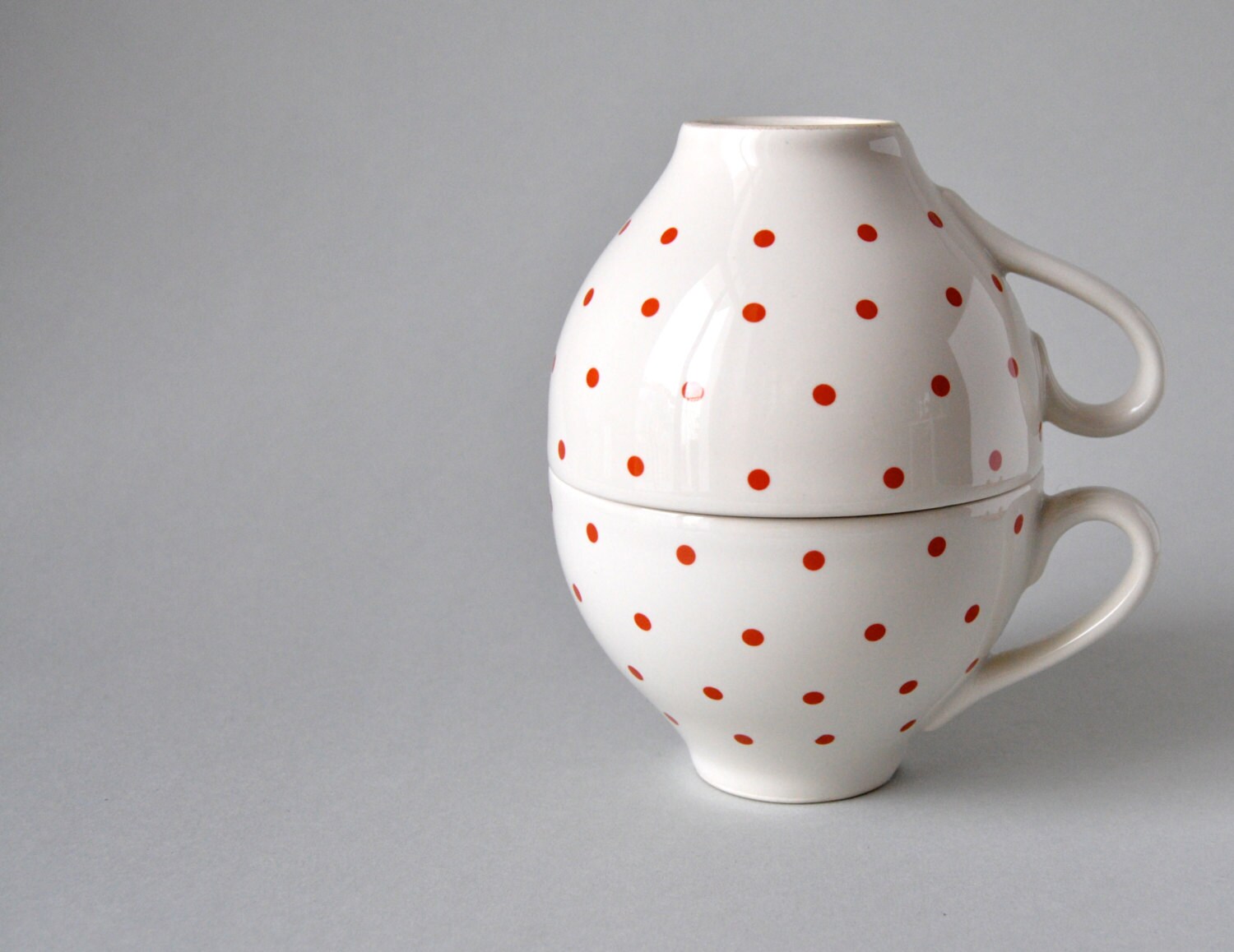 Vintage German tea coffee cup polka dots German ceramic