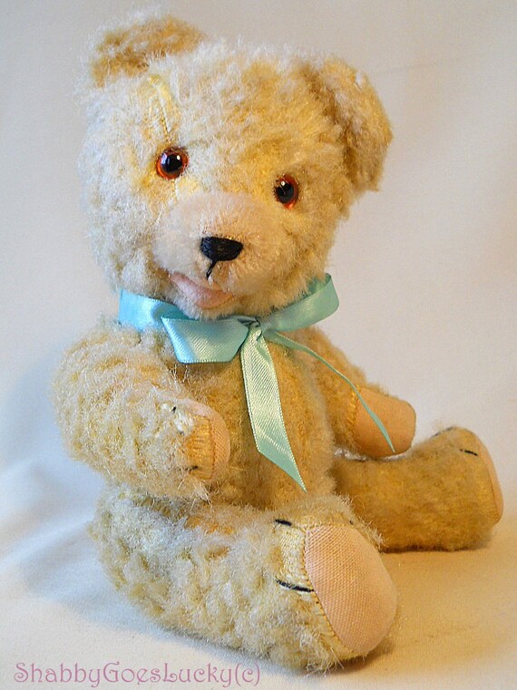 German teddy bear early 1960s made of pale by ShabbyGoesLucky