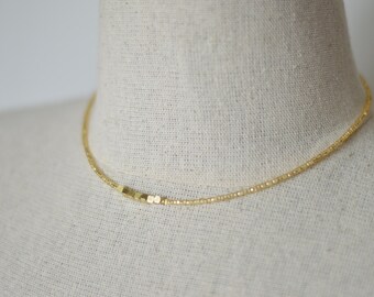 Gold color nugget necklace,nugget beads necklace,minimalist necklace,delicate short necklace,dainty necklace,beaded necklace,bridesmaid gift