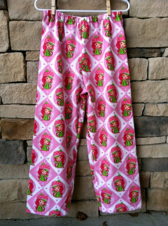 Strawberry Shortcake Girls Pants Lounge Flannel by BugaboosCloset