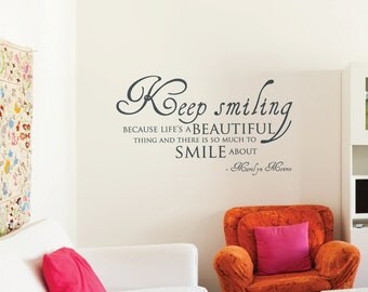 Keep Smiling Marilyn Monroe Quote Wall Sticker Mural Decal Vinyl