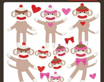 Clip Art Sock Monkey Clip Art sock monkey clip art etsy clipart doll animal commercial personal