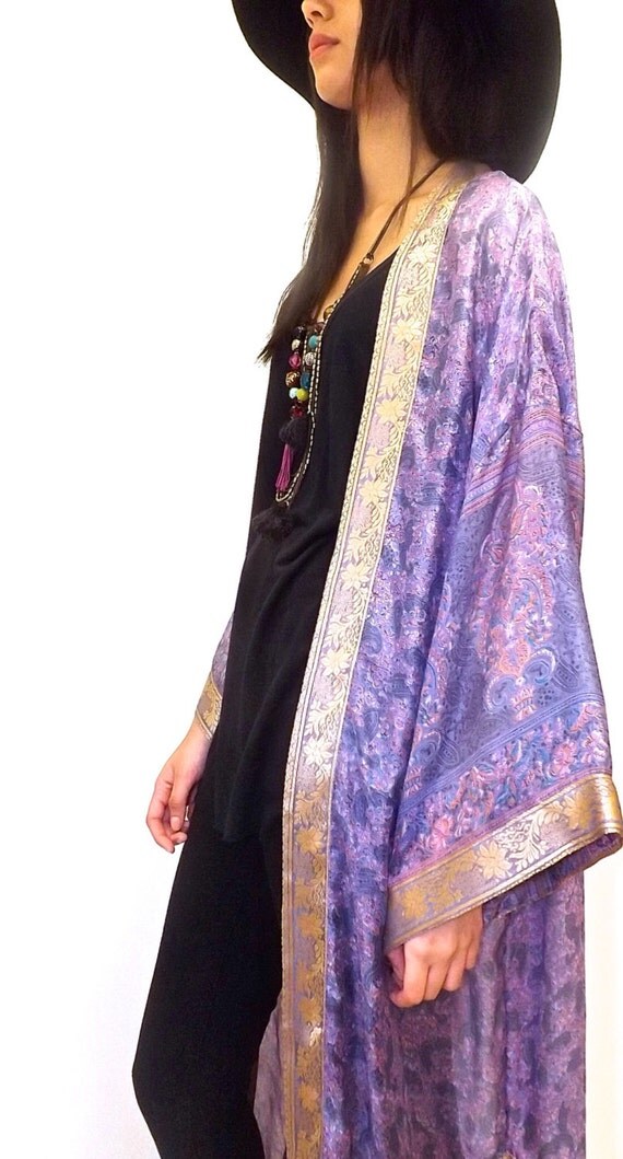 Maxi length kimono jacket beach cover up kaftan by 