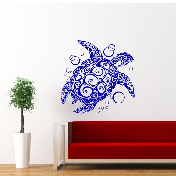 Sea Turtle Wall Decal Ocean Sea Animals Decals Wall Vinyl