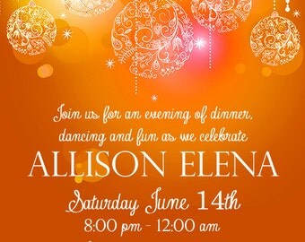 Summer Nights Birthday Party Invitation Garden Sweet 16 21st Dance 16th ...