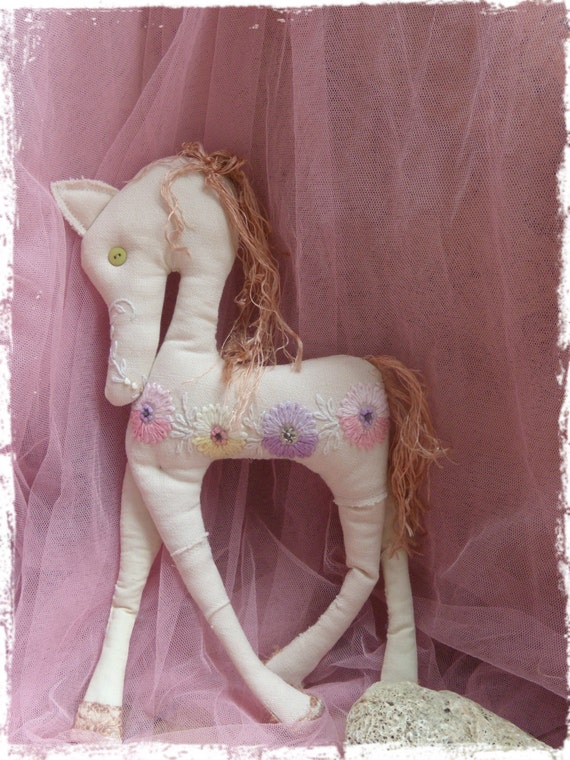 Items similar to Stuffed horse, toy , vintage ,home decor, Easter gift
