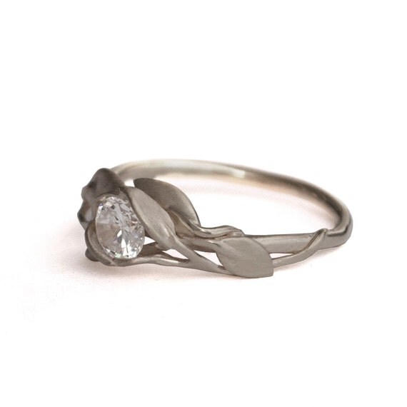 Ring - 18K White Gold and Diamond engagement ring, engagement ring ...