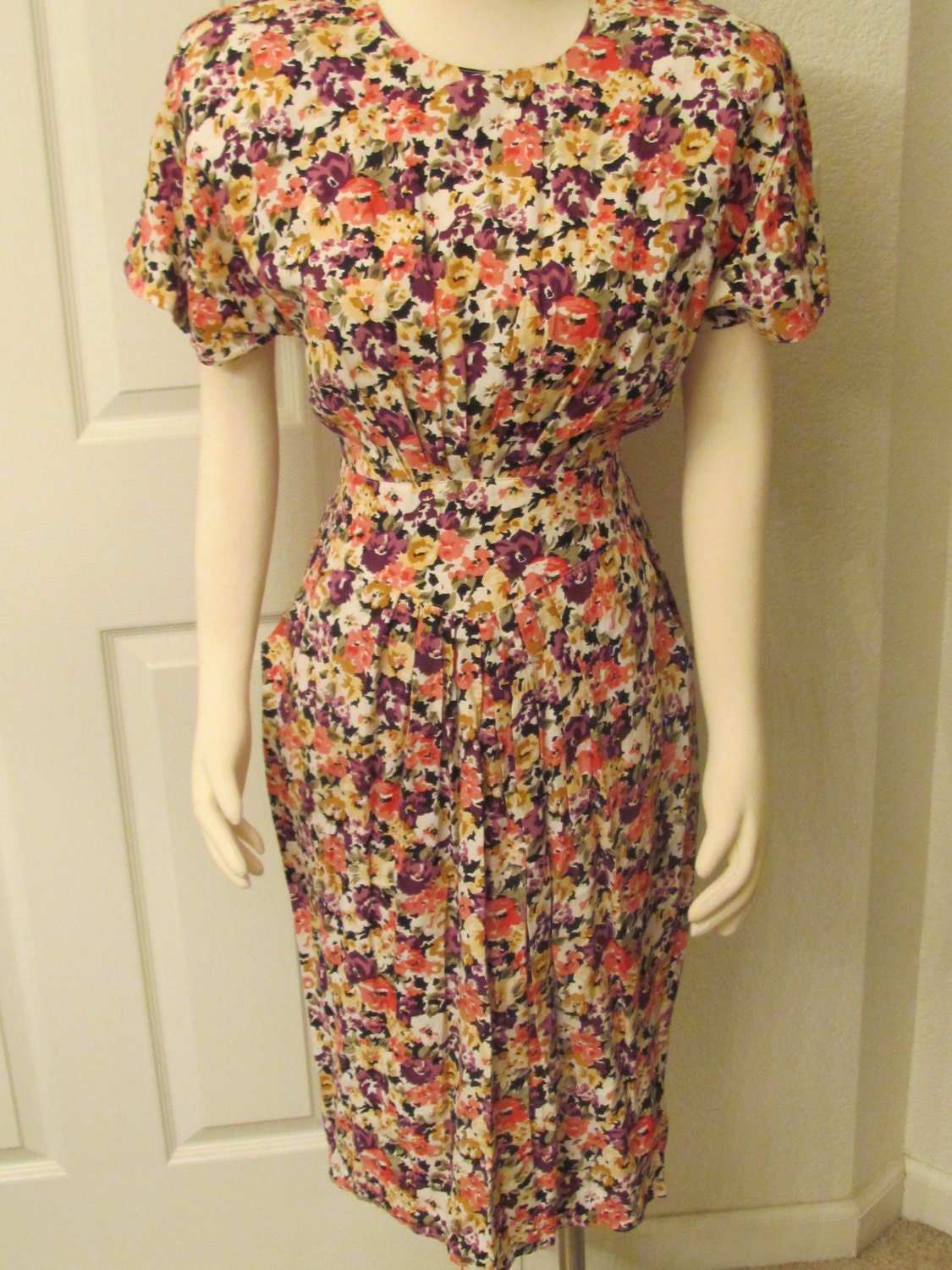 Vintage Dress Vintage Clothing Floral Dress by DebsClosetTreasures