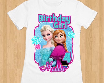 Frozen Birthday Shirt Iron On - Frozen Iron On Transfer Printable - Frozen Transfer Custom Personalized Shirt Decal Elsa Anna Disneyworld