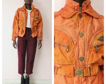 Designer Vintage 90's Orange Ski Jacket