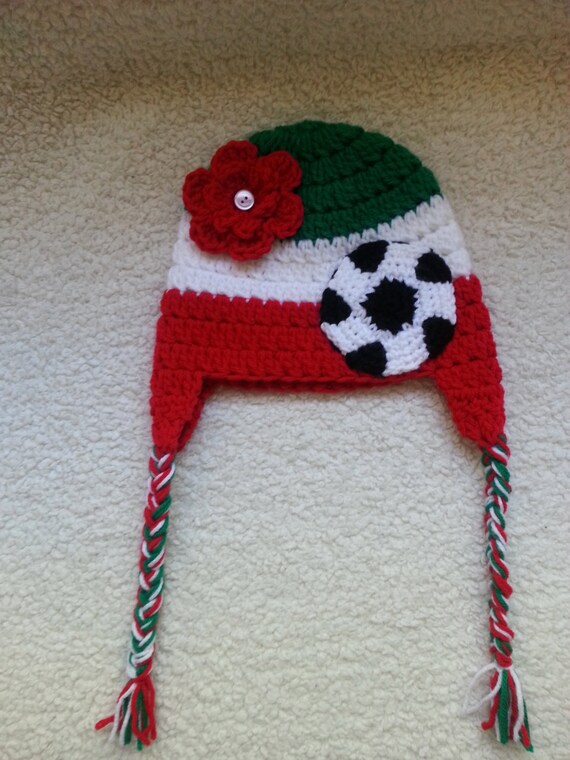 Crochet Team Mexico Soccer Hat