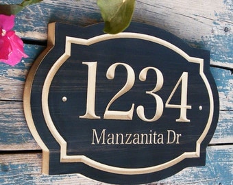 15"x10" Classic House Number Engraved Plaque, Housewarming Gift, Realtor Closing Gift, Address Sign, House Number, Number Plaque