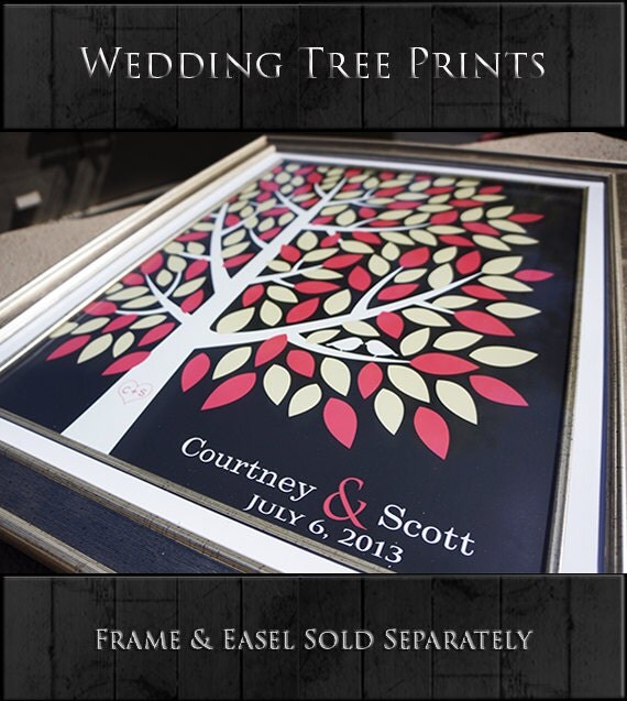 Guest Book Wedding Guest Book Tree Unique Art by alphabetcanvas