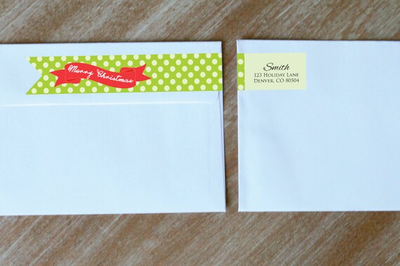 christmas address labels wraparound return address labels holiday