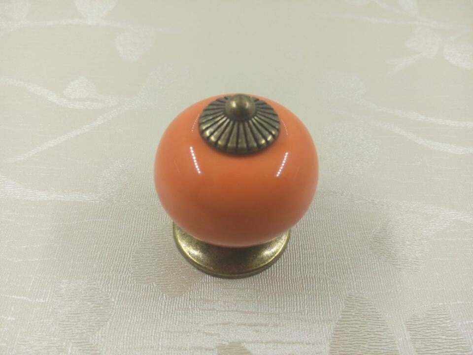 Orange Dresser Knob Drawer Knobs Kitchen Cabinet Knobs Pulls