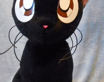 Sailor Moon Sailormoon inspired black cat sitting Luna plushie (approx 32 cm high) plush for cosplay 1:1 scale to show size made of minky