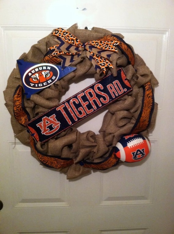 Auburn Tigers Burlap Wreath, Auburn Collegiate Wreath, Gus Bus Wreath, Tigers Burlap Wreath, Tigers Collegiate Wreath, Auburn Burlap Wreath