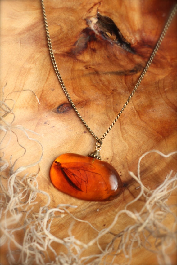 Mosquito and Amber Resin Jurassic Park Replica Necklace The