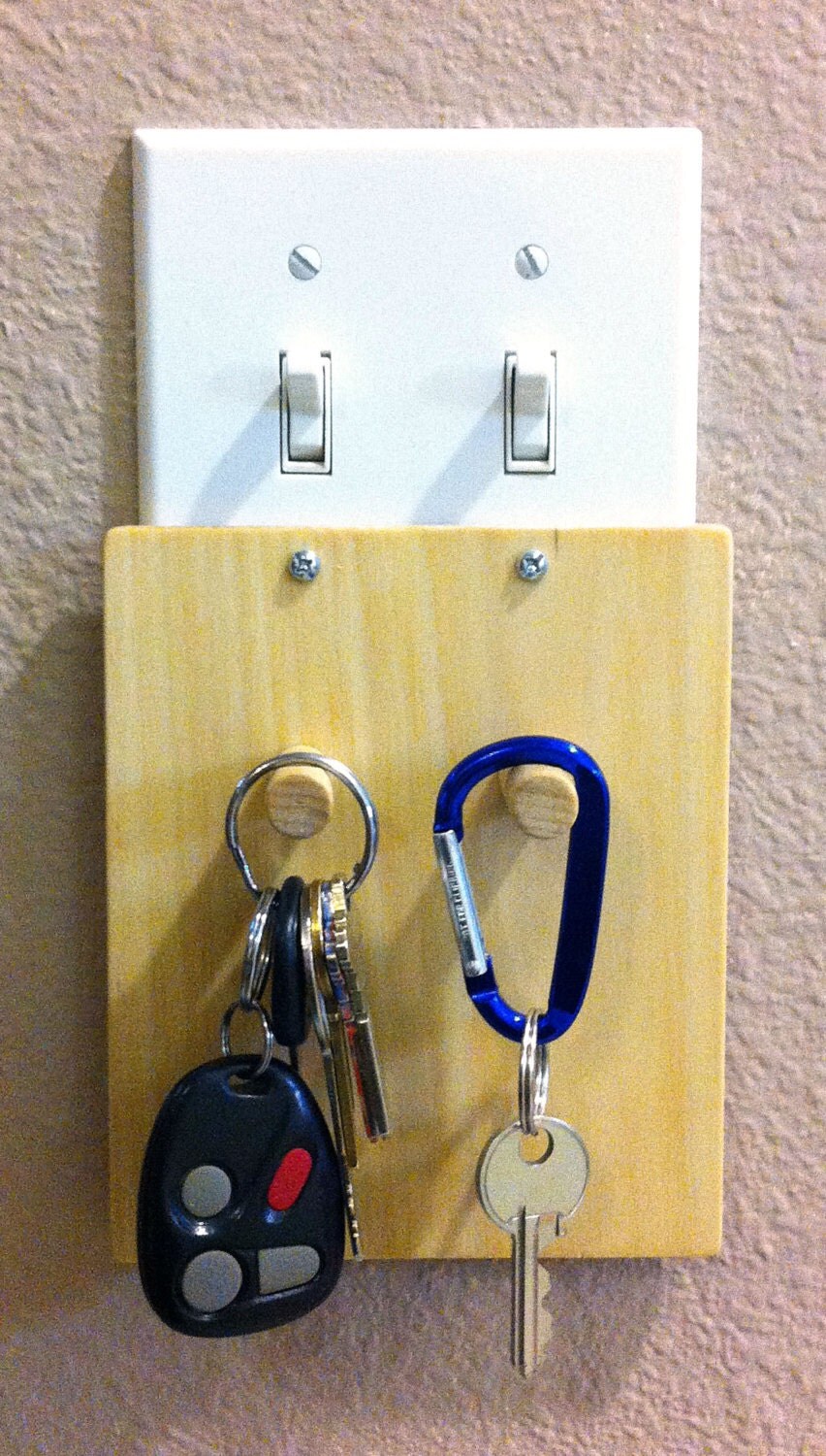 KeyKeeperTM Light Switch Key Holder Adapter Double Switch