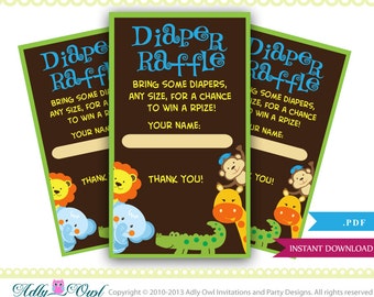 Printable Diaper Raffle Tickets Baby Shower Instant Download