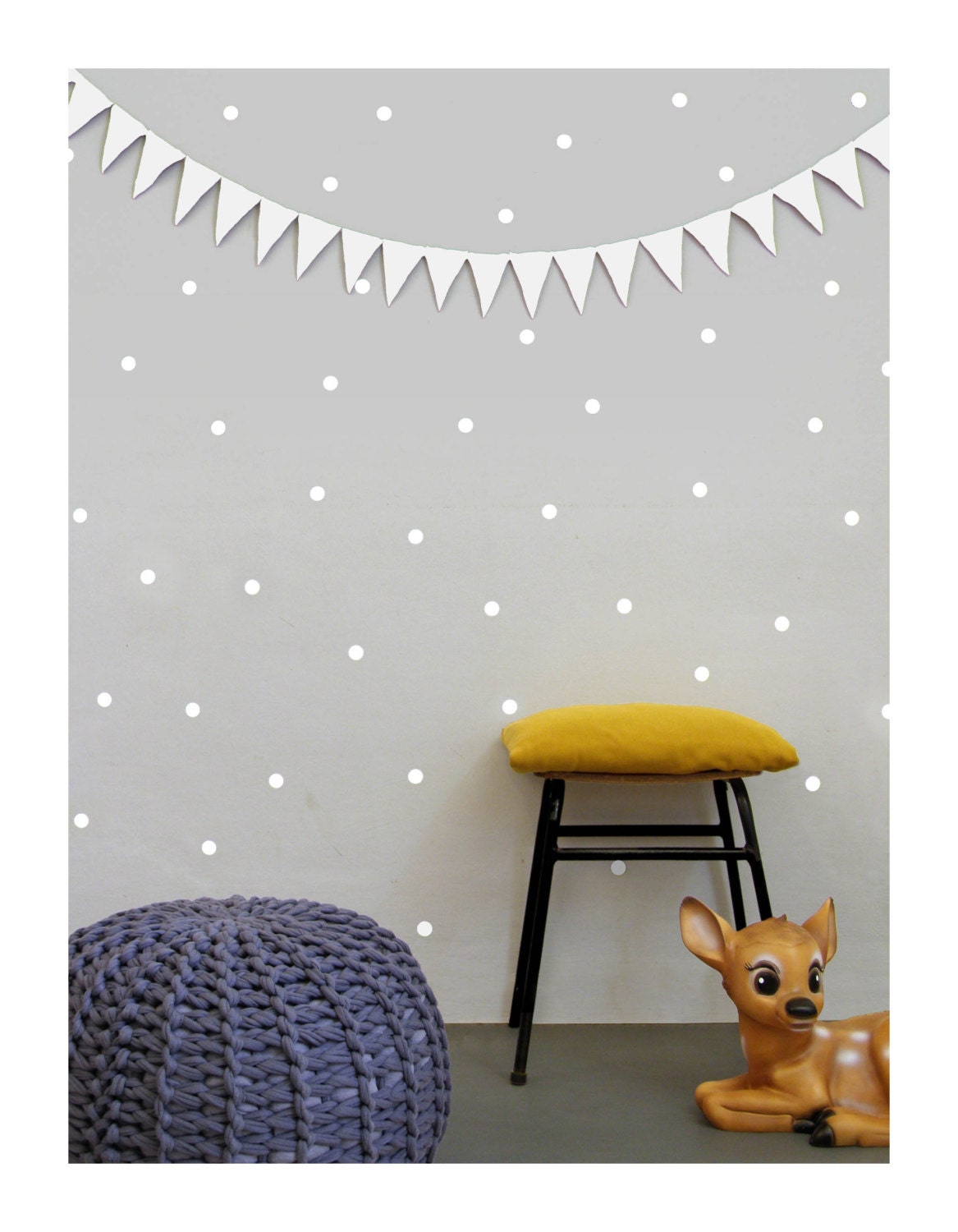 White Dot Wall Decals Polka Dots Wall Stickers Nursery Wall