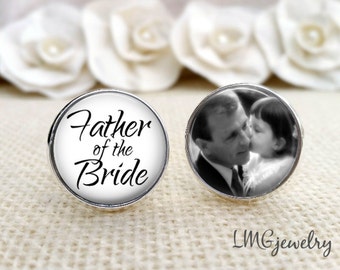 Father of the Bride Custom Photo Cufflinks, Father of the Bride Cufflinks, Custom Wedding Cufflinks, Fathers Day, Gift for Dad