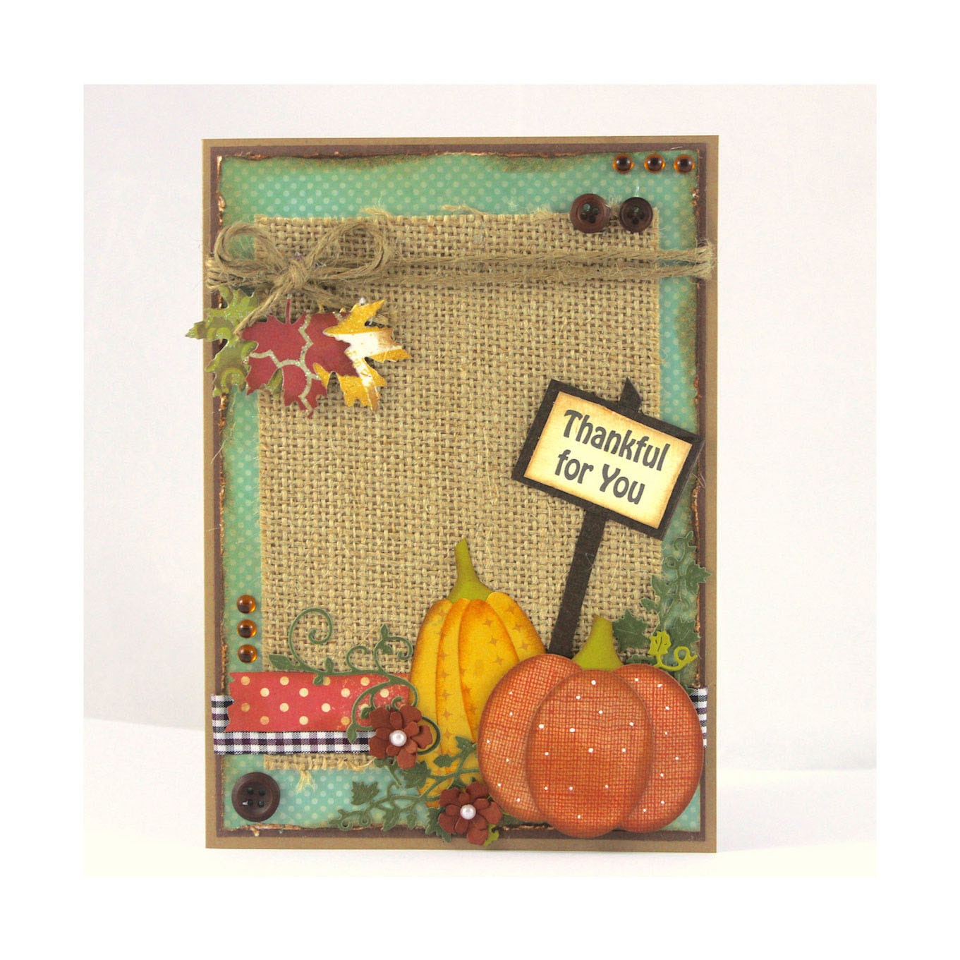 Handmade Thanksgiving Card Thankful for you by CardamomsArt