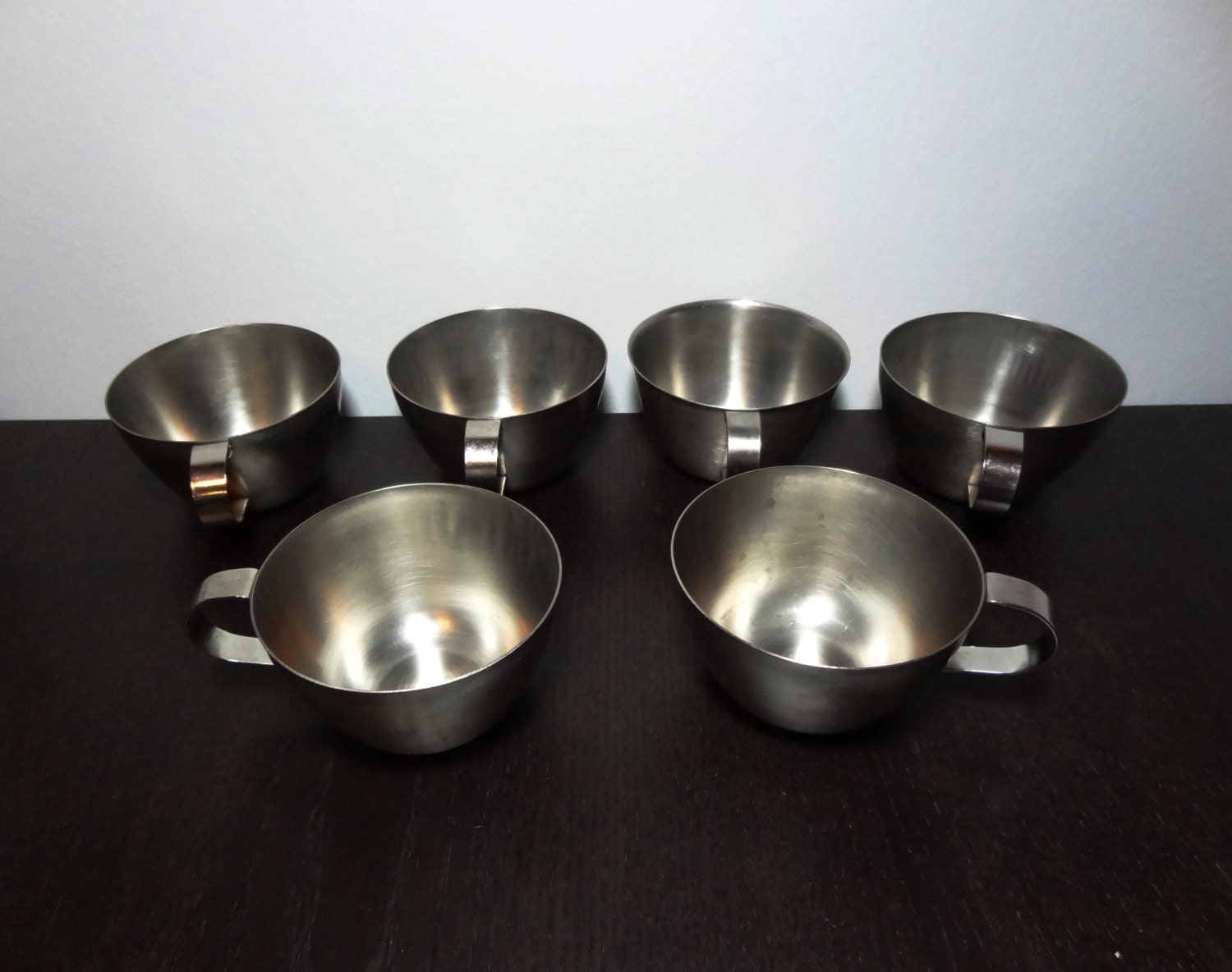 Vintage Amco Stainless Steel Tea Cups Set of 6